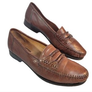 Miguel Angel Moccasin Style Loafer Flats Brown Leather Dress Shoe Women's 7M